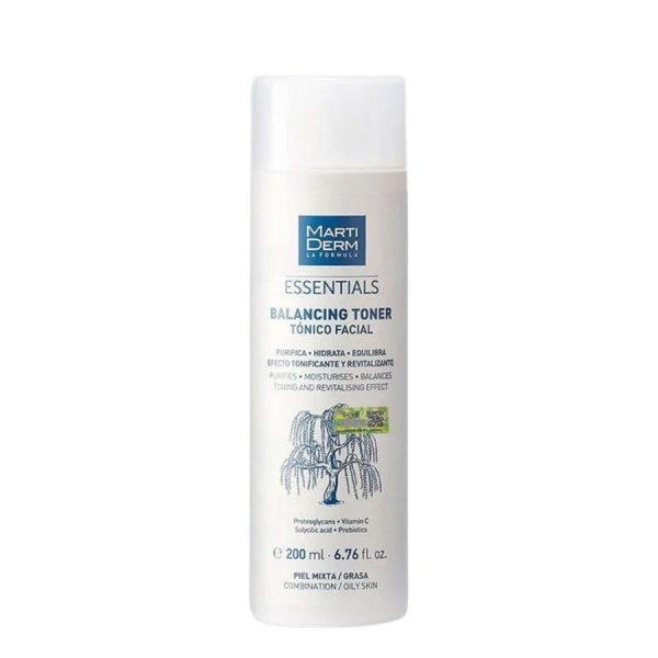 Nước cân bằng pH, giảm dầu nhờn và thu nhỏ lỗ chân lông MartiDerm Essentials Balancing Toner