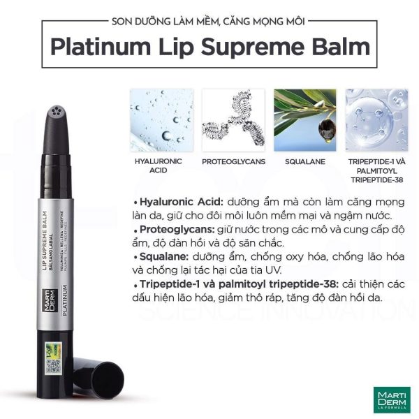 Son dưỡng môi căng mọng Martiderm Platinum Lip Supreme Balm - Hình ảnh 2