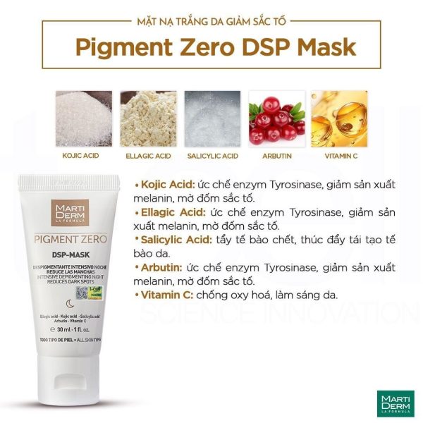 Mặt nạ tẩy tế bào chết, giảm đốm nâu và sáng da MartiDerm Pigment Zero DSP Mask - Hình ảnh 2