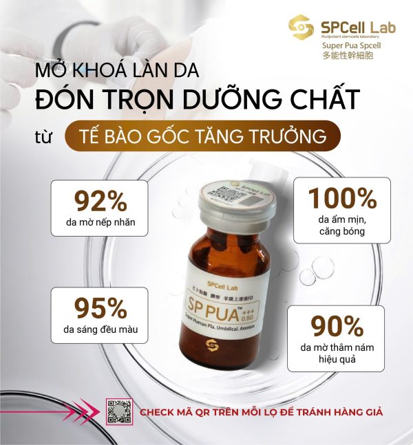 Tế bào gốc trẻ hóa làn da sáng mịn, cải thiện vóc dáng khỏe đẹp SPCell Lab PUA 0.5G