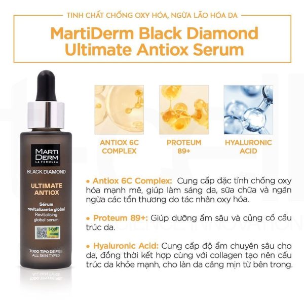 Tinh chất chống oxy hóa, trẻ hóa làn da MartiDerm Black Diamond Ultimate Antiox  - Hình ảnh 2