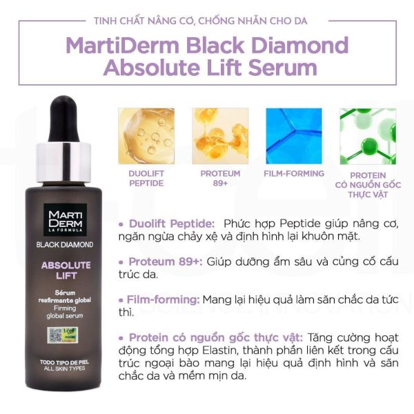Tinh chất giảm nhăn, nâng cơ săn chắc da MartiDerm Black Diamond Absolute Lift  - Hình ảnh 2