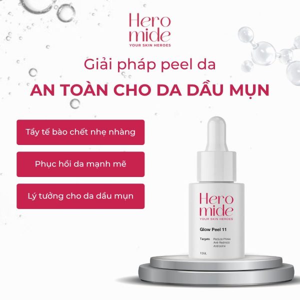 Tinh chất thay da sinh học, giảm bít tắc sần sùi dầu mụn Heromide Glow Peel 11 - Hình ảnh 7