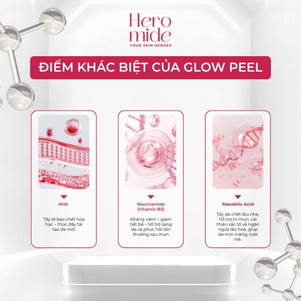 Tinh chất thay da sinh học, giảm bít tắc sần sùi dầu mụn Heromide Glow Peel 11 - Hình ảnh 4