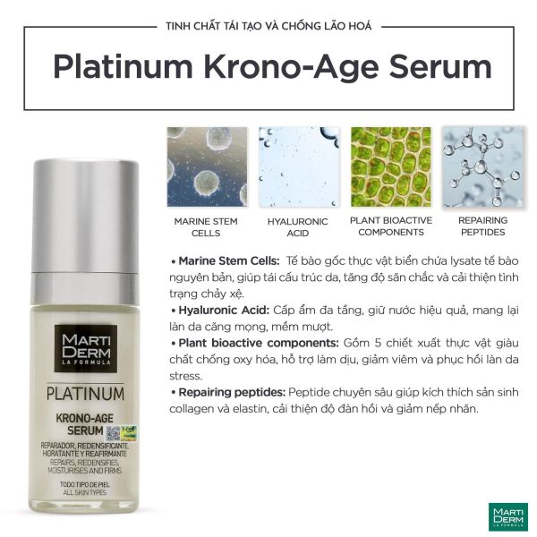  Tinh chất tái tạo trẻ hóa làn da căng mịn MartiDerm Platinum Krono-Age Serum - Hình ảnh 6