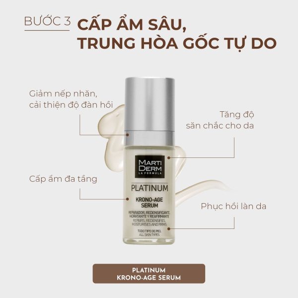  Tinh chất tái tạo trẻ hóa làn da căng mịn MartiDerm Platinum Krono-Age Serum - Hình ảnh 3
