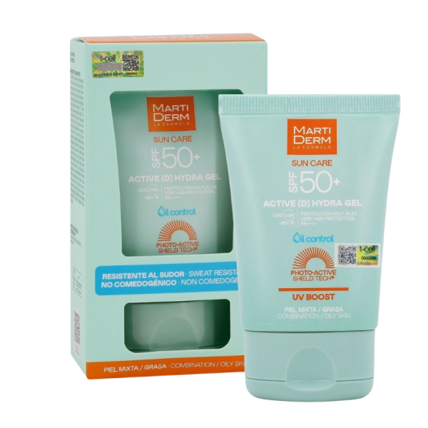 Kem chống nắng mỏng nhẹ, kiềm dầu cho người chơi thể thao MartiDerm SPF 50+ Active [D] Hydra Gel 