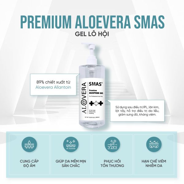 Gel dưỡng làm dịu, phục hồi da mụn và sau điều trị SMAS Premium Aloevera Gel - Hình ảnh 3