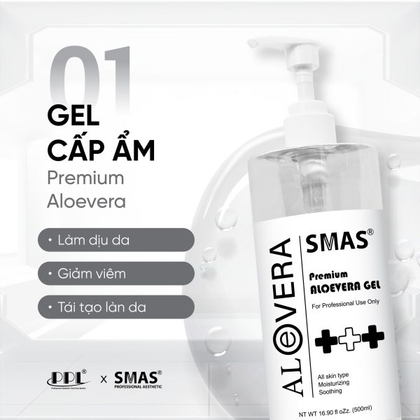 Gel dưỡng làm dịu, phục hồi da mụn và sau điều trị SMAS Premium Aloevera Gel - Hình ảnh 2