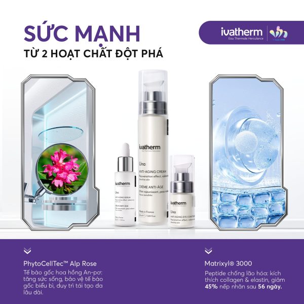 Kem dưỡng chống lão hóa, sáng da vùng mắt Ivatherm Una Anti-Aging Eye Contour Cream - Hình ảnh 4