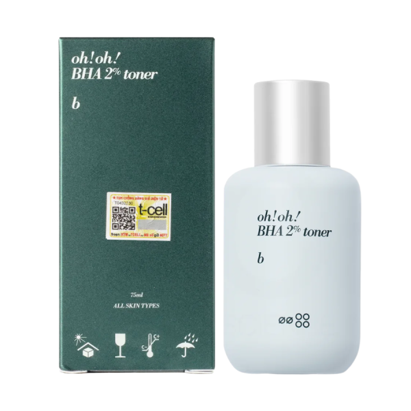 Nước cân bằng da, tẩy tế bào chết sạch sâu Oh!oh! BHA 2% Toner : b