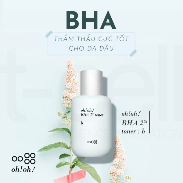 Nước cân bằng da, tẩy tế bào chết sạch sâu Oh!oh! BHA 2% Toner : b - Hình ảnh 3