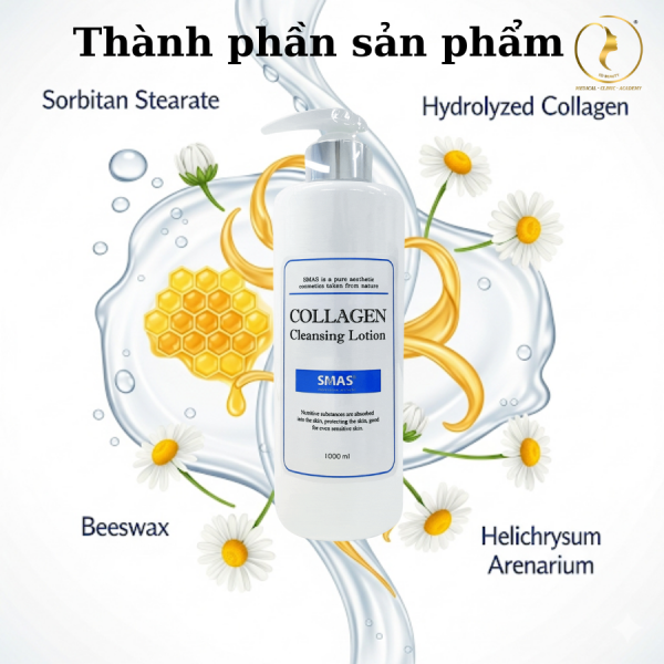 Nước tẩy trang dịu nhẹ, cấp ẩm và nuôi dưỡng da SMAS Collagen Cleansing Lotion - Hình ảnh 3