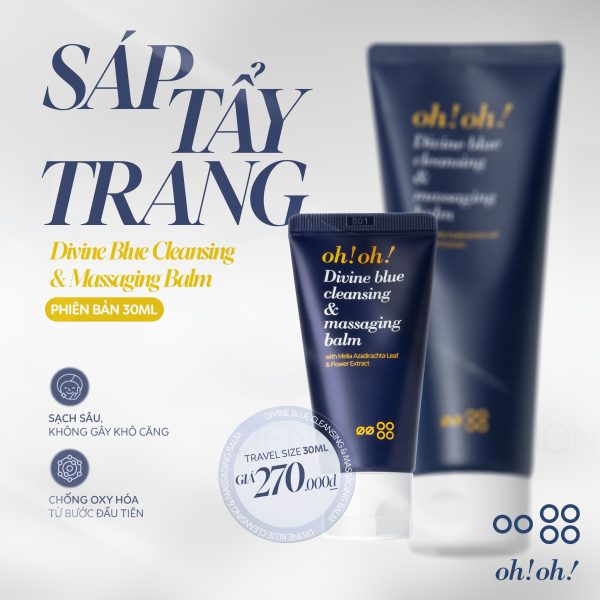 Sáp tẩy trang làm sạch sâu cho da Oh!Oh! Divine Blue Cleansing & Massaging Balm - Hình ảnh 4