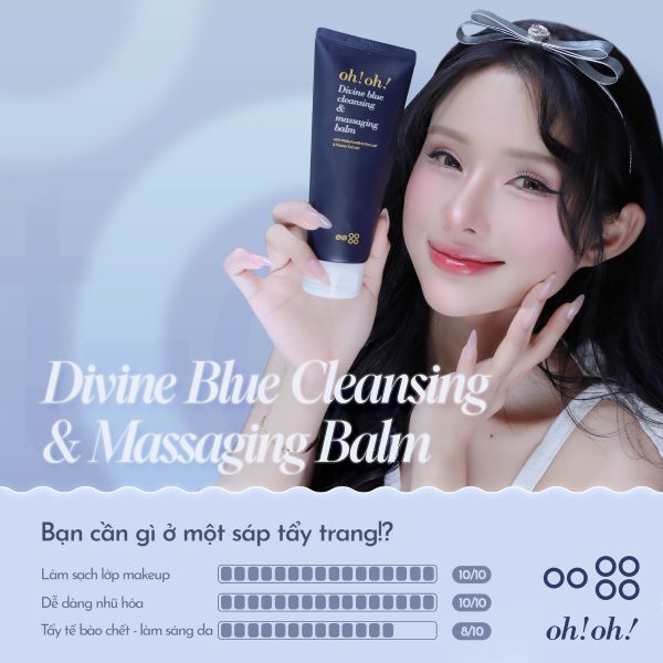 Sáp tẩy trang làm sạch sâu cho da Oh!Oh! Divine Blue Cleansing & Massaging Balm - Hình ảnh 5