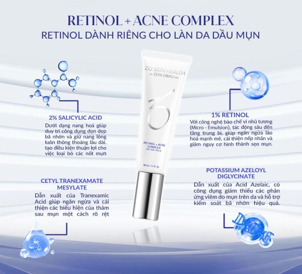 Serum trị mụn, giảm thâm & mờ sẹo ZO® Skin Health Retinol + Acne Complex - Hình ảnh 4