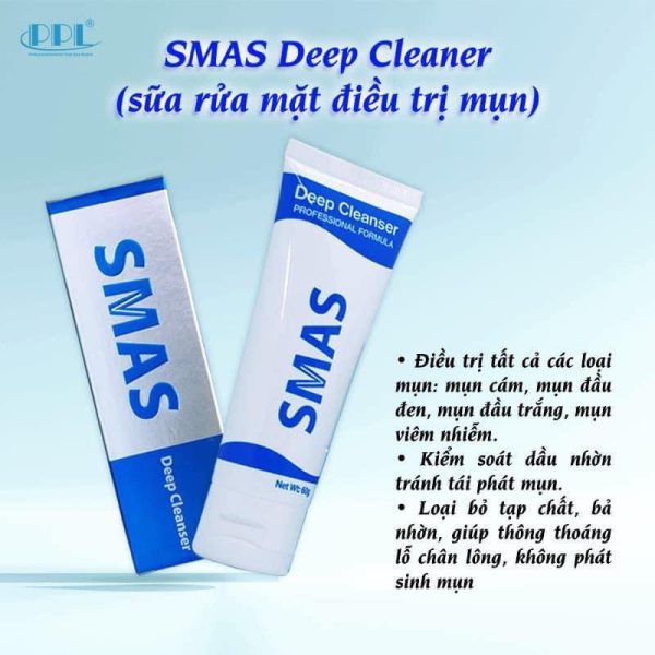 Sữa rửa mặt cho da mụn, giảm bít tắc lỗ chân lông SMAS Deep Cleanser - Hình ảnh 2