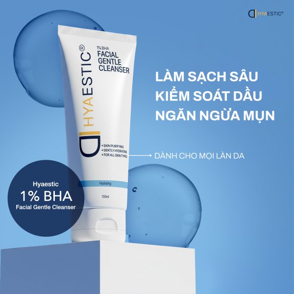 Sữa rửa mặt sạch thoáng da, kiềm dầu giảm mụn Hyaestic 1% SA Facial Gentle Cleanser - Hình ảnh 2