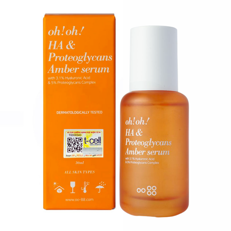 Tinh chất dưỡng ẩm sâu, căng mướt mềm mịn da oh!oh! HA & Proteoglycans Amber Serum