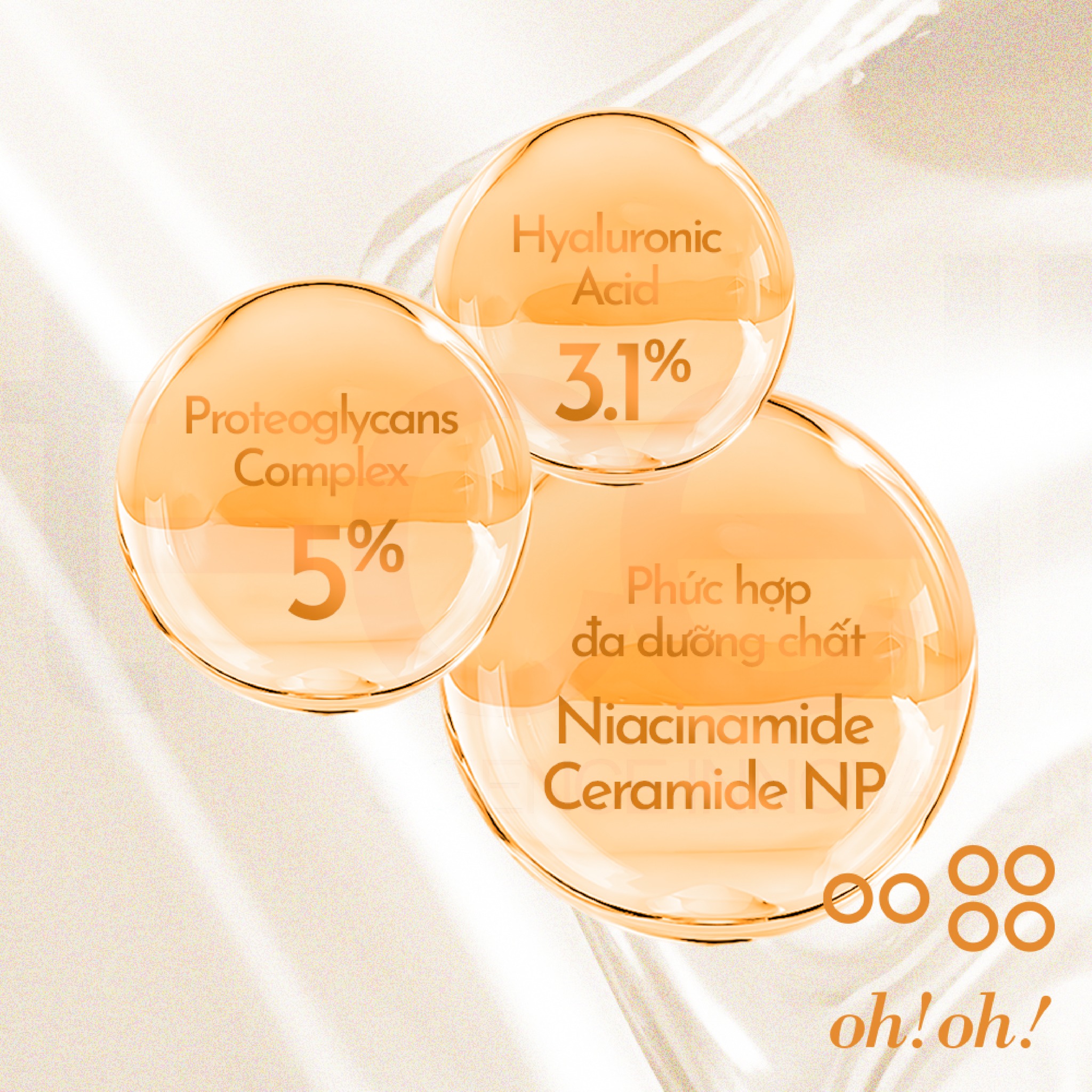 Tinh chất dưỡng ẩm sâu, căng mướt mềm mịn da oh!oh! HA & Proteoglycans Amber Serum - Hình ảnh 3