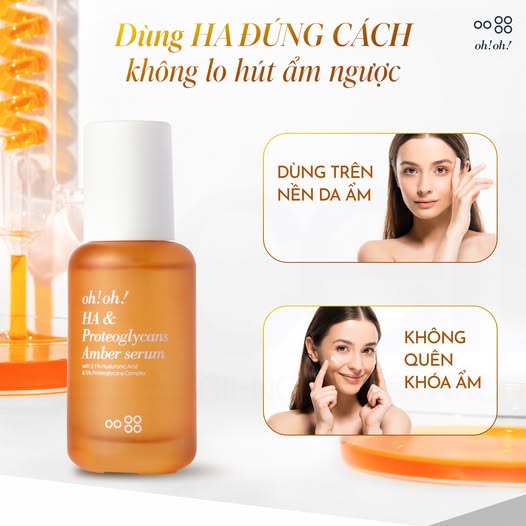 Tinh chất dưỡng ẩm sâu, căng mướt mềm mịn da oh!oh! HA & Proteoglycans Amber Serum - Hình ảnh 9