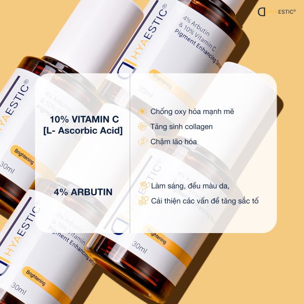 Tinh chất dưỡng sáng, ngừa lão hóa da Hyaestic Pigment Enhancing Serum 4% Arbutin & 10% Vitamin C - Hình ảnh 3