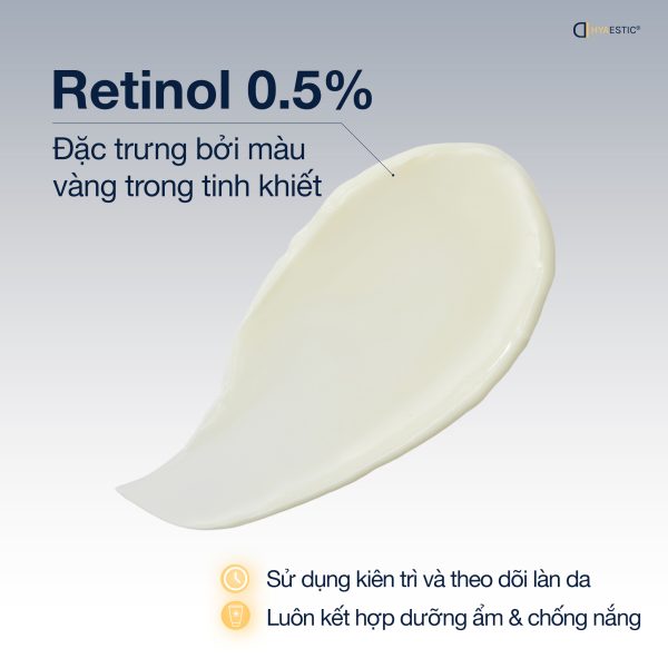 Tinh chất trẻ hóa làn da, giảm mụn sáng da Hyaestic 0.5% Pure Retinol - Hình ảnh 3