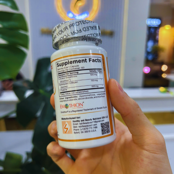 Viên uống hỗ trợ chống oxy hóa, giúp da sáng đều màu HBN AlmaGold Emothion - Hình ảnh 3