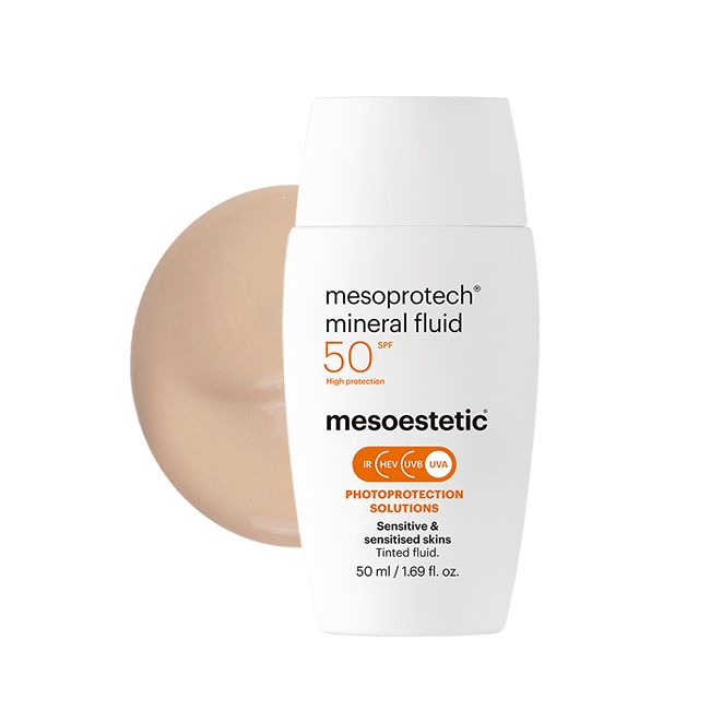 Kem chống nắng cho da nhạy cảm và sau trị liệu Mesoestetic Mesoprotech® Mineral Fluid SPF50+