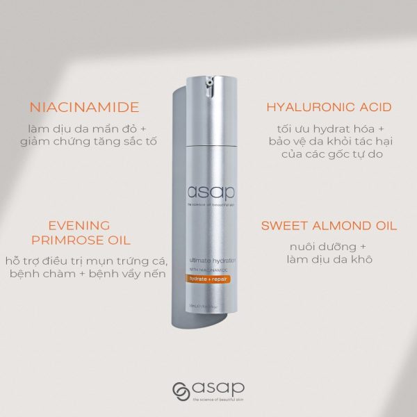 Kem dưỡng ẩm, phục hồi dành cho da khô và da lão hóa Asap Ultimate Hydration - Hình ảnh 3