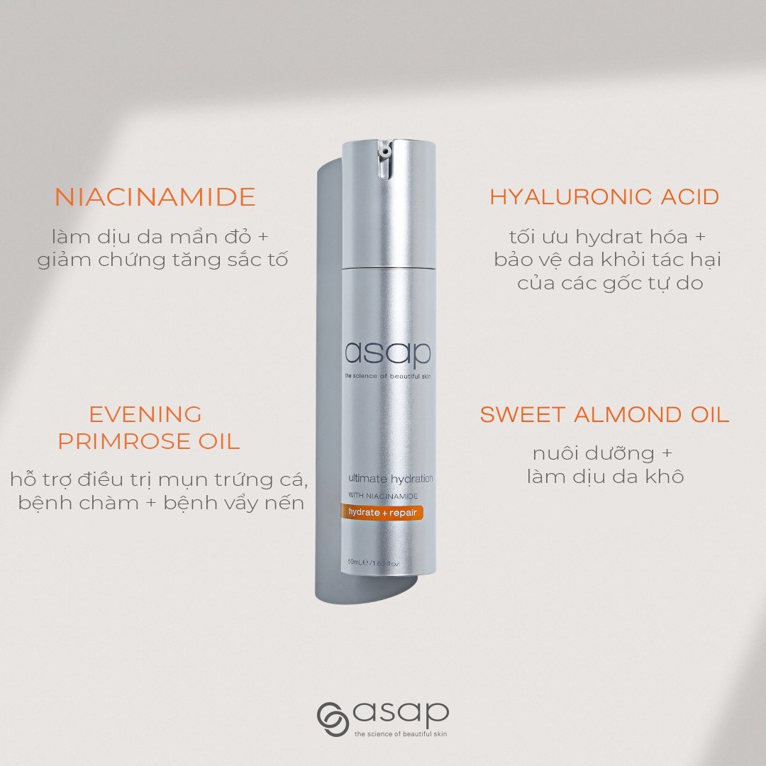 Kem dưỡng ẩm, phục hồi dành cho da khô và da lão hóa Asap Ultimate Hydration - Hình ảnh 3