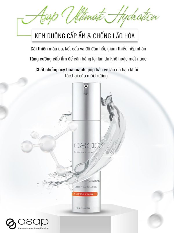 Kem dưỡng ẩm, phục hồi dành cho da khô và da lão hóa Asap Ultimate Hydration - Hình ảnh 2