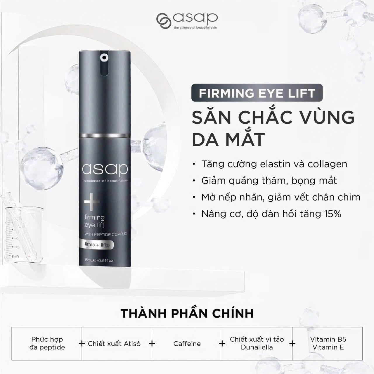 Kem dưỡng trẻ hóa, giảm stress cho vùng da mắt Asap Firming Eye Lift - Hình ảnh 2