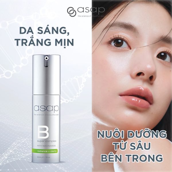 Serum siêu cấp ẩm, làm sáng và thu nhỏ lỗ chân lông Asap Super B  Complex - Hình ảnh 2