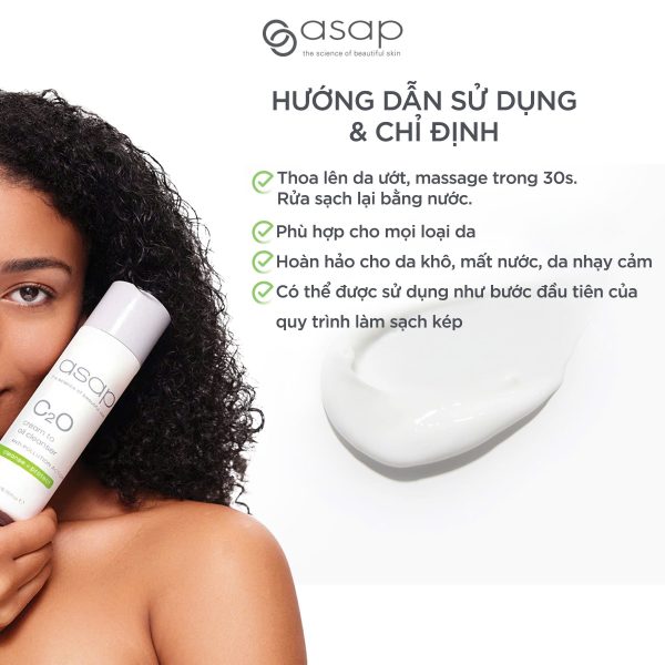 Sữa rửa mặt làm sạch sâu, cân bằng vi sinh da Asap C2O – Cream To Oil Cleanser - Hình ảnh 4