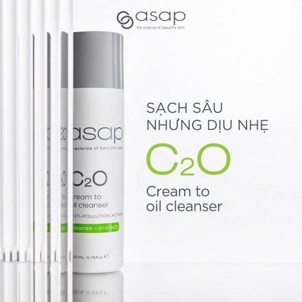 Sữa rửa mặt làm sạch sâu, cân bằng vi sinh da Asap C2O – Cream To Oil Cleanser - Hình ảnh 5