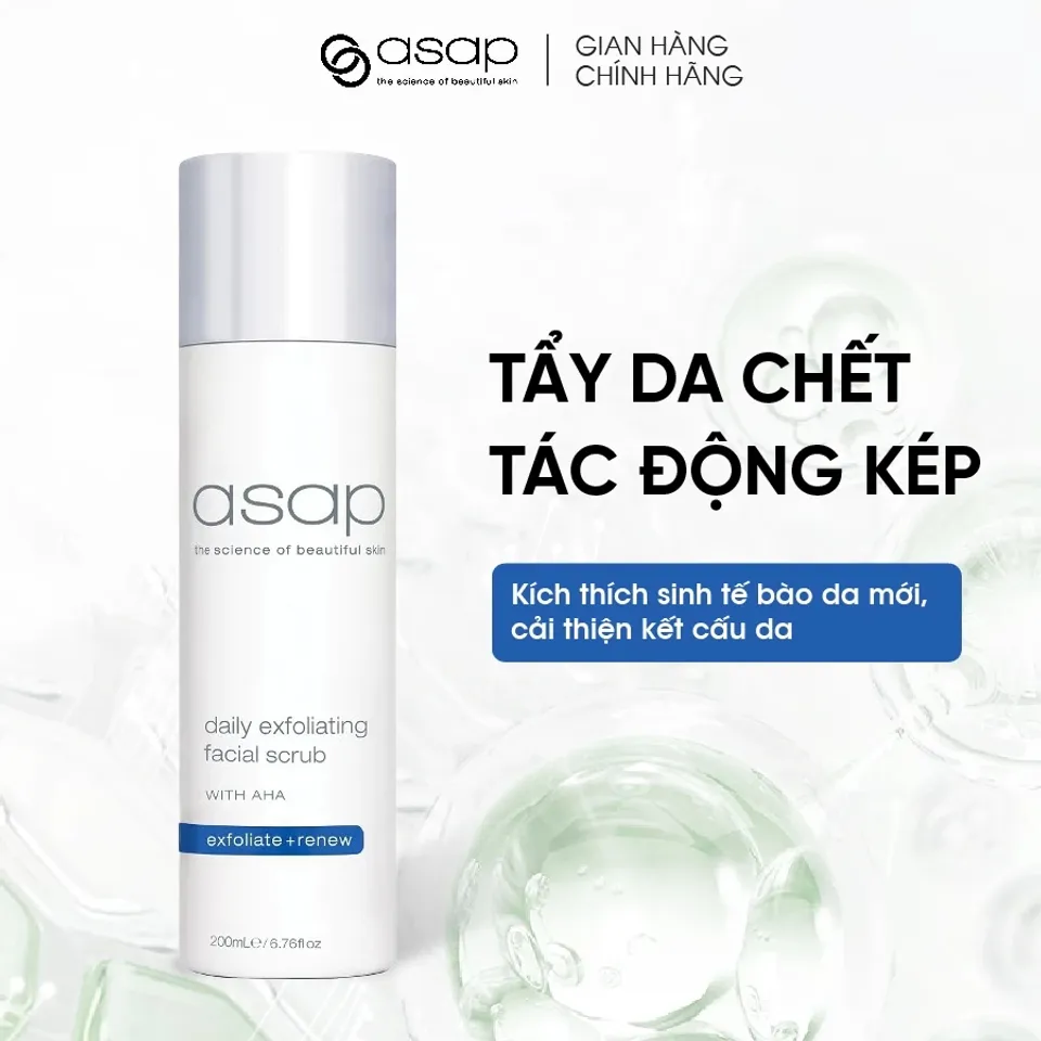 Tẩy tế bào chết giúp làm sáng, mịn da Asap Daily Exfoliating Facial Scrub - Hình ảnh 2