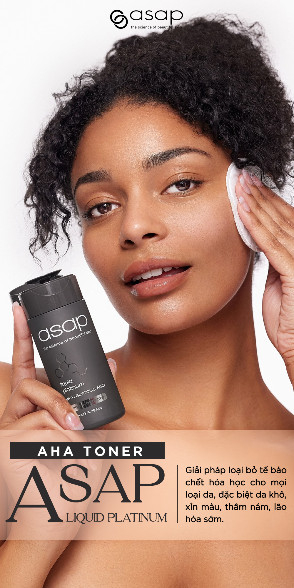 Tinh chất AHA tái tạo da qua đêm, giữ ẩm và sáng mịn da Asap Liquid Platinum - Hình ảnh 2