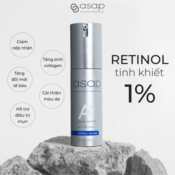 Tinh chất Retinol, Peptide trẻ hóa và giảm sắc tố da Asap Super A+ Serum - Hình ảnh 2