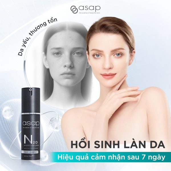 Tinh chất cải thiện lỗ chân lông, giảm lão hóa và làm sáng mịn da Asap N20 Peptide Complex - Hình ảnh 5