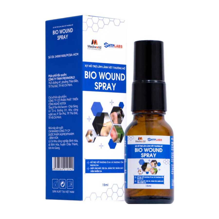 Băng gạc vết thương dạng xịt, lành thương nhanh Mediworld Bio Wound Spray