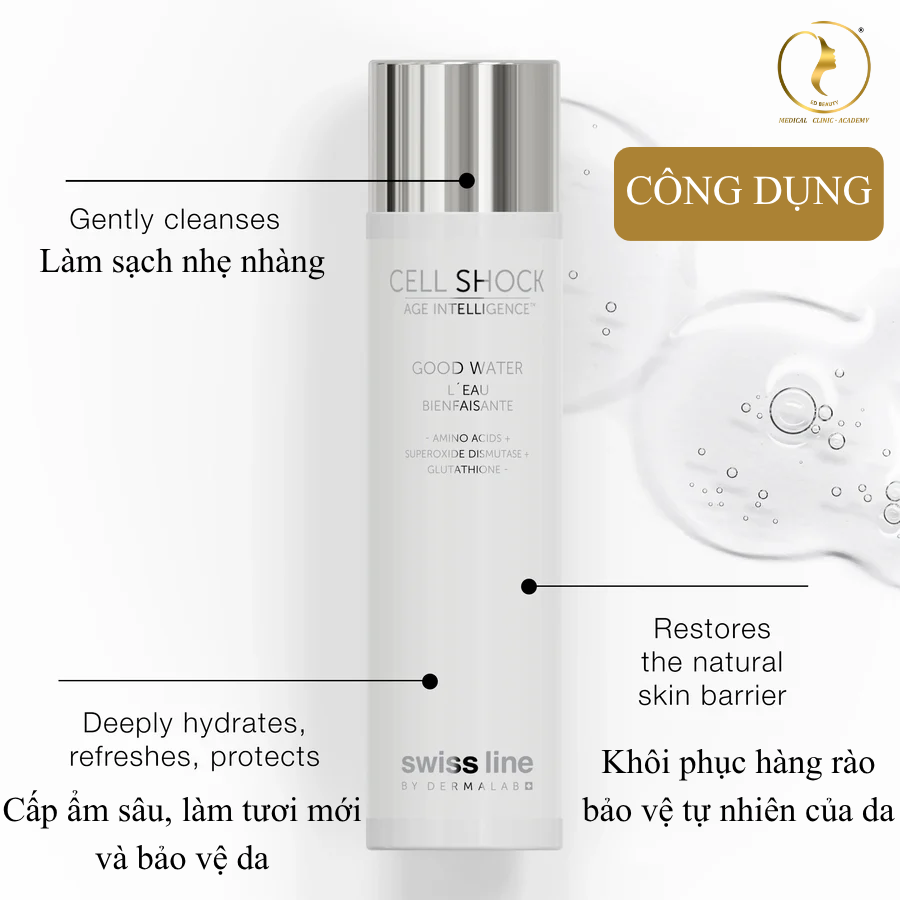 Toner enzyme dịu nhẹ Swissline Cell Shock AI Good Water - Hình ảnh 4
