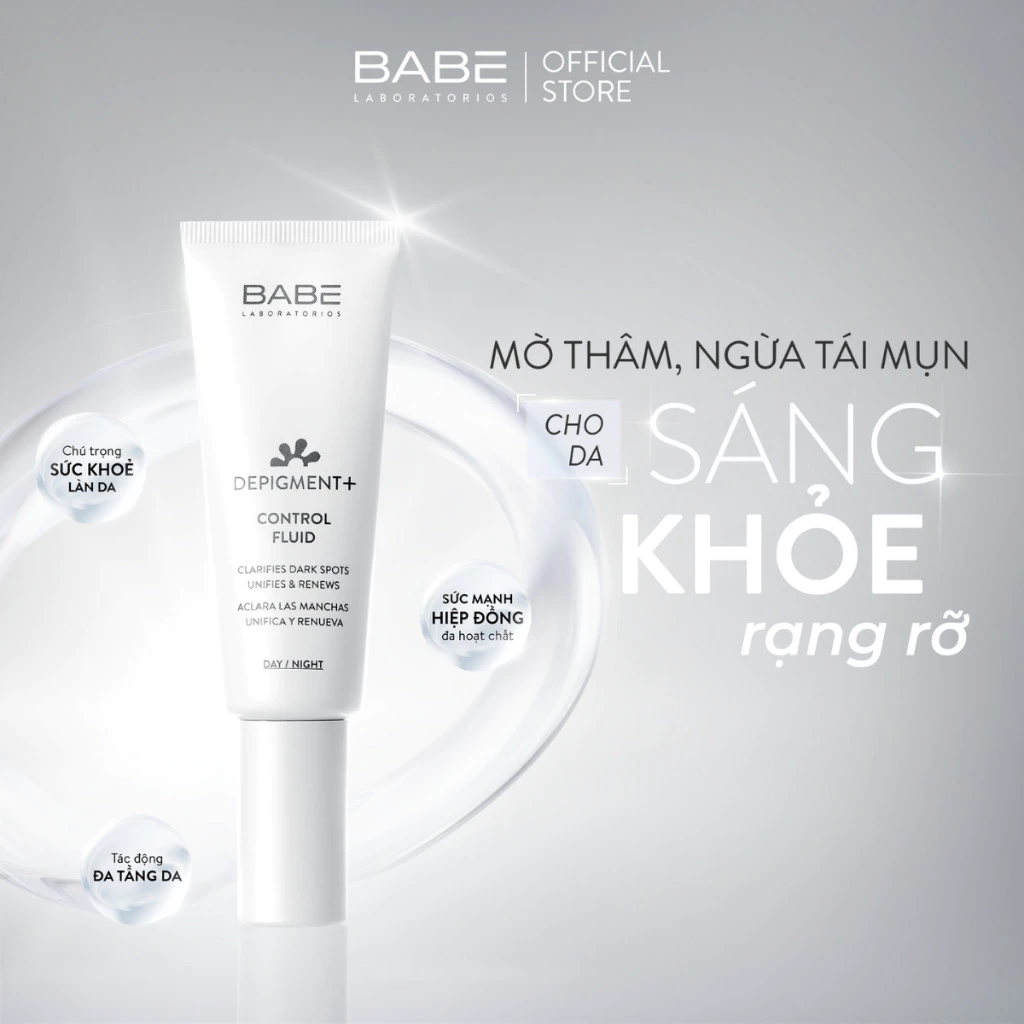 Kem dưỡng sáng da, mờ thâm nám Babe Depigment+ Control Fluid Cream - Hình ảnh 3