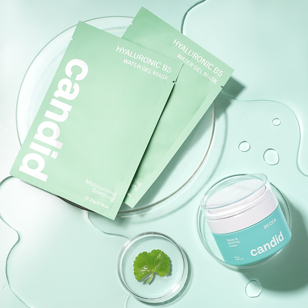 Mặt nạ cẩp ẩm, phục hồi da Candid Hyaluronic B5 Water Gel Mask - Hình ảnh 2