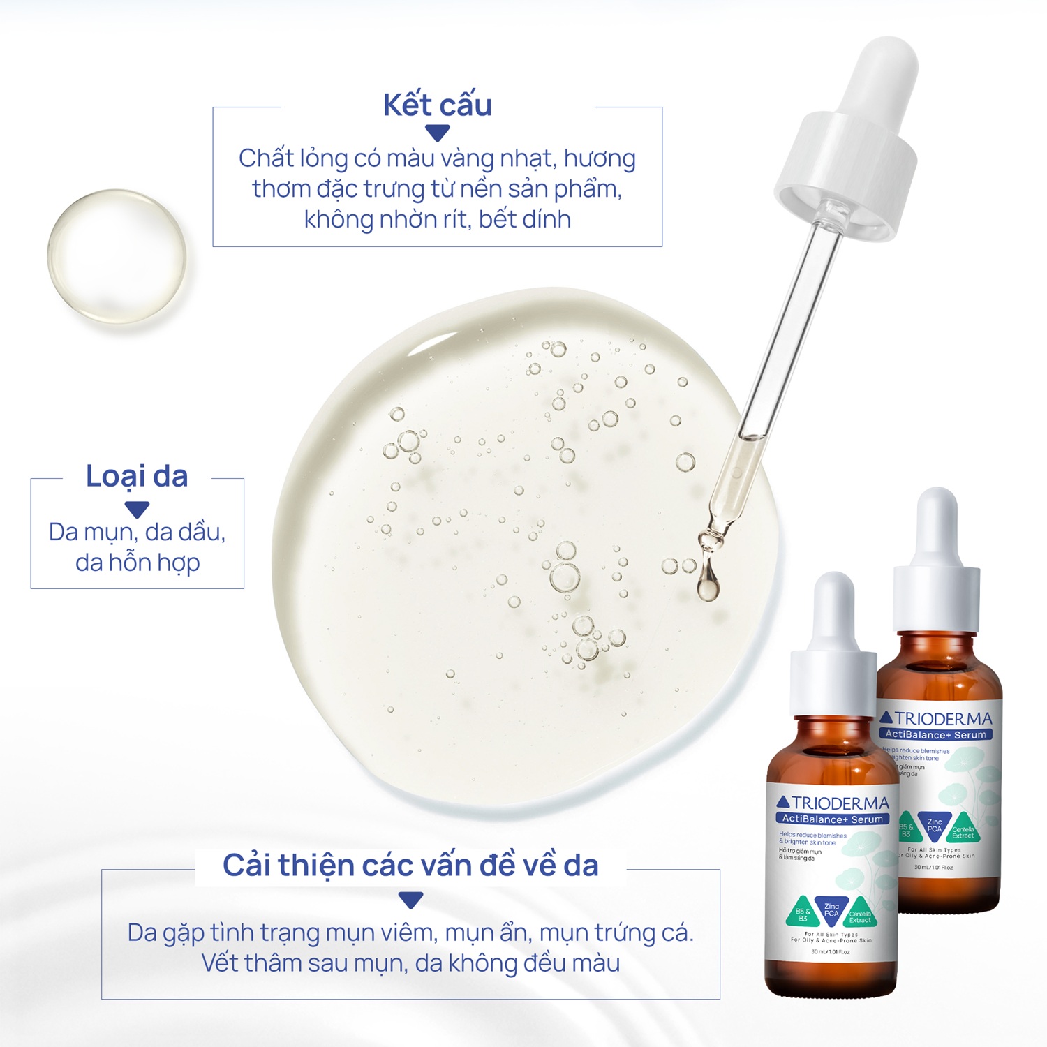 Tinh chất hỗ trợ giảm mụn, mờ thâm Trioderma ActiBalance+ Serum - Hình ảnh 4