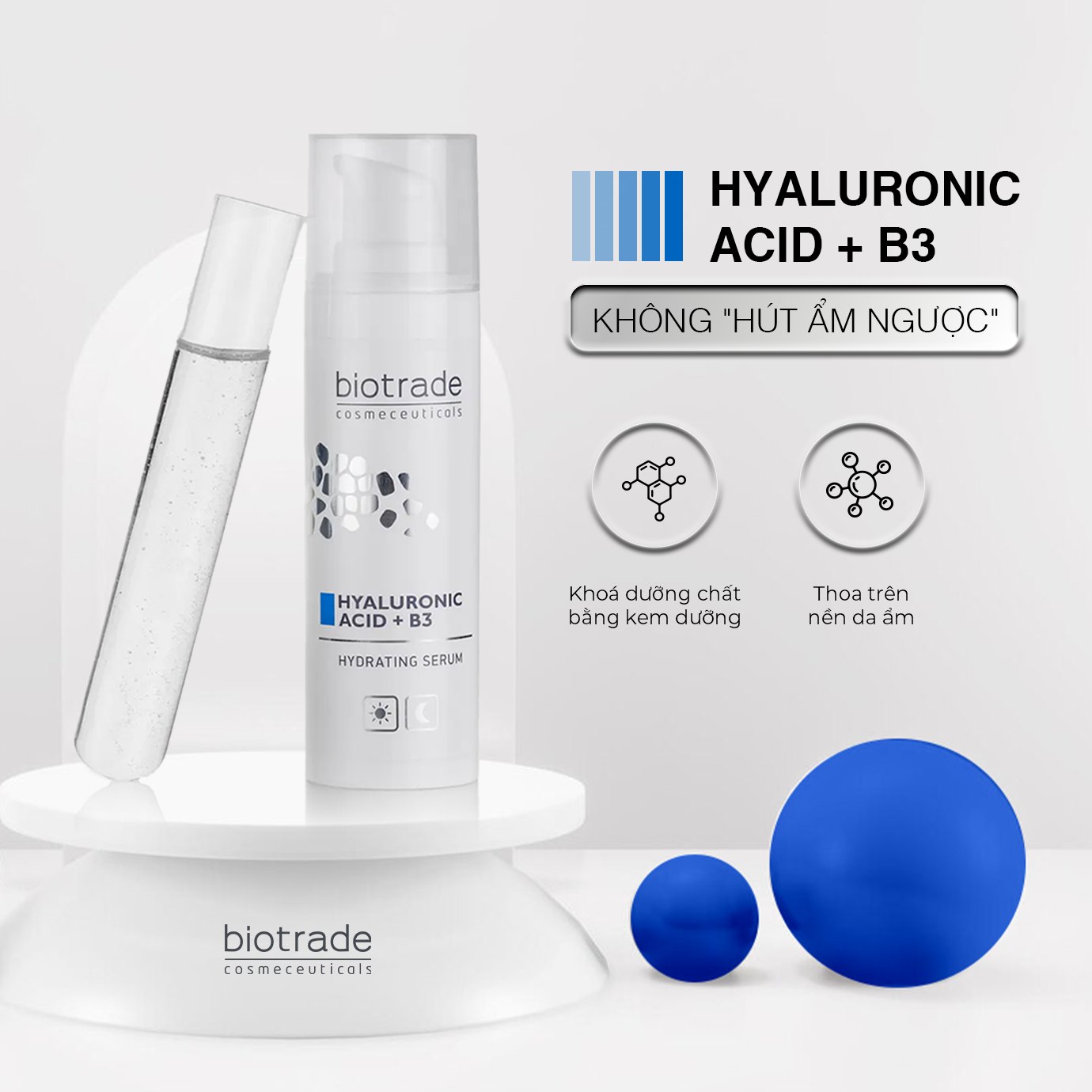 Tinh chất dưỡng ẩm phục hồi da Biotrade Hyaluronic Acid + B3 Hydrating Serum - Hình ảnh 4