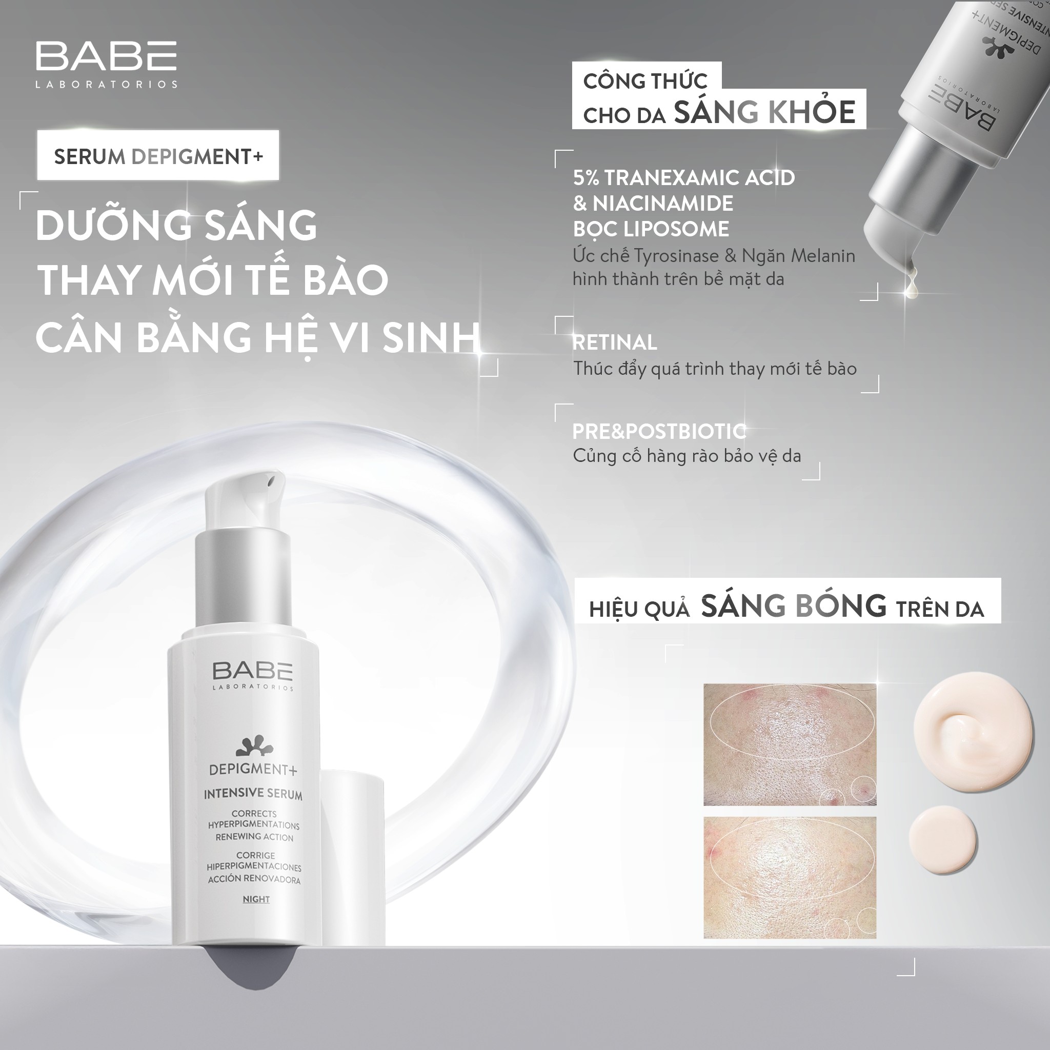 Tinh chất dưỡng sáng, giảm thâm nám da Babe Depigment+ Intensive Serum - Hình ảnh 5