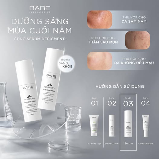 Tinh chất dưỡng sáng, giảm thâm nám da Babe Depigment+ Intensive Serum - Hình ảnh 4
