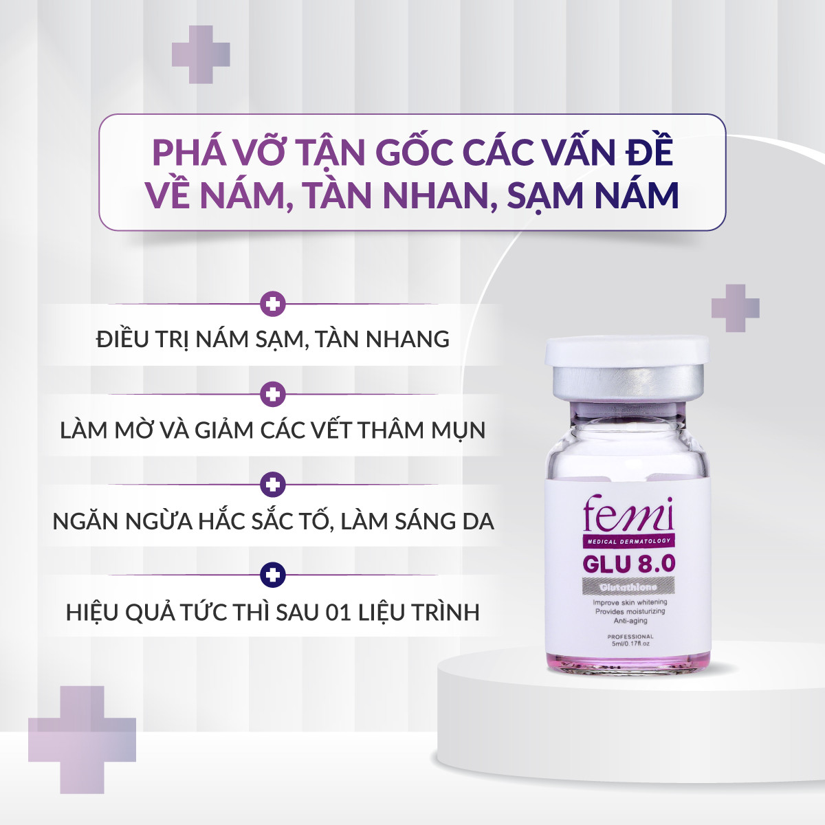 Tinh chất dưỡng trắng hồng, căng bóng da Femi Glu 8.0 - Hình ảnh 5
