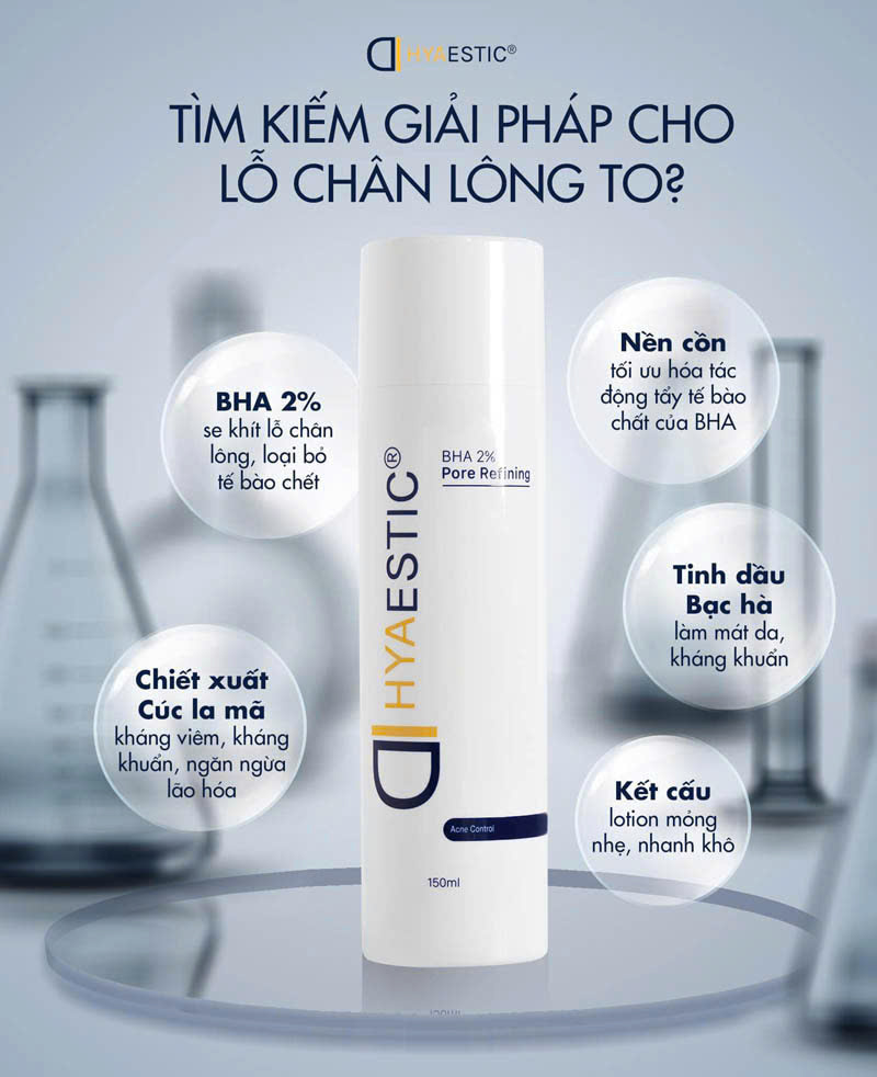 Toner giảm nhờn dầu, mụn đầu đen Hyaestic BHA 2% Pore Refining - Hình ảnh 2